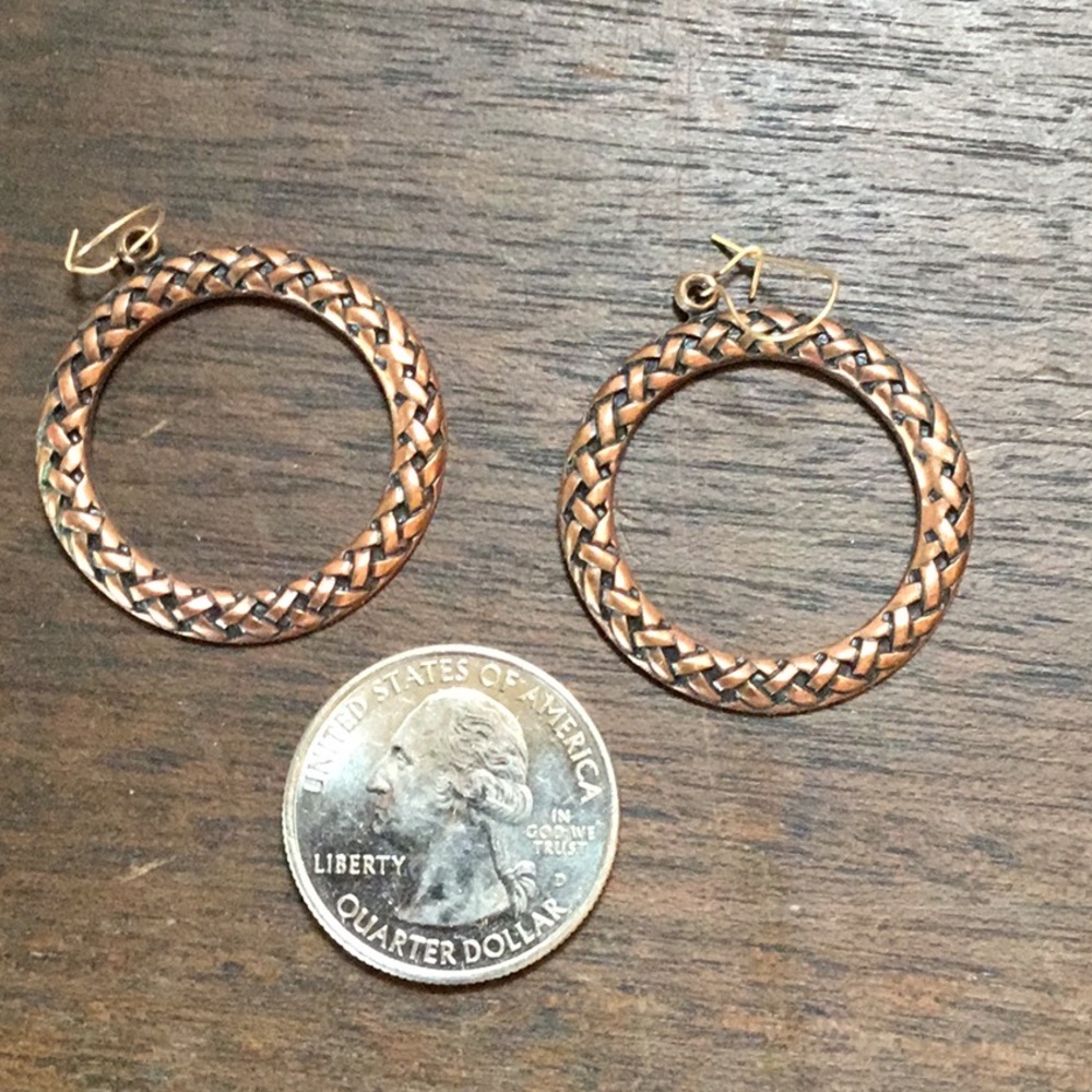 Earrings solid copper vintage unworn